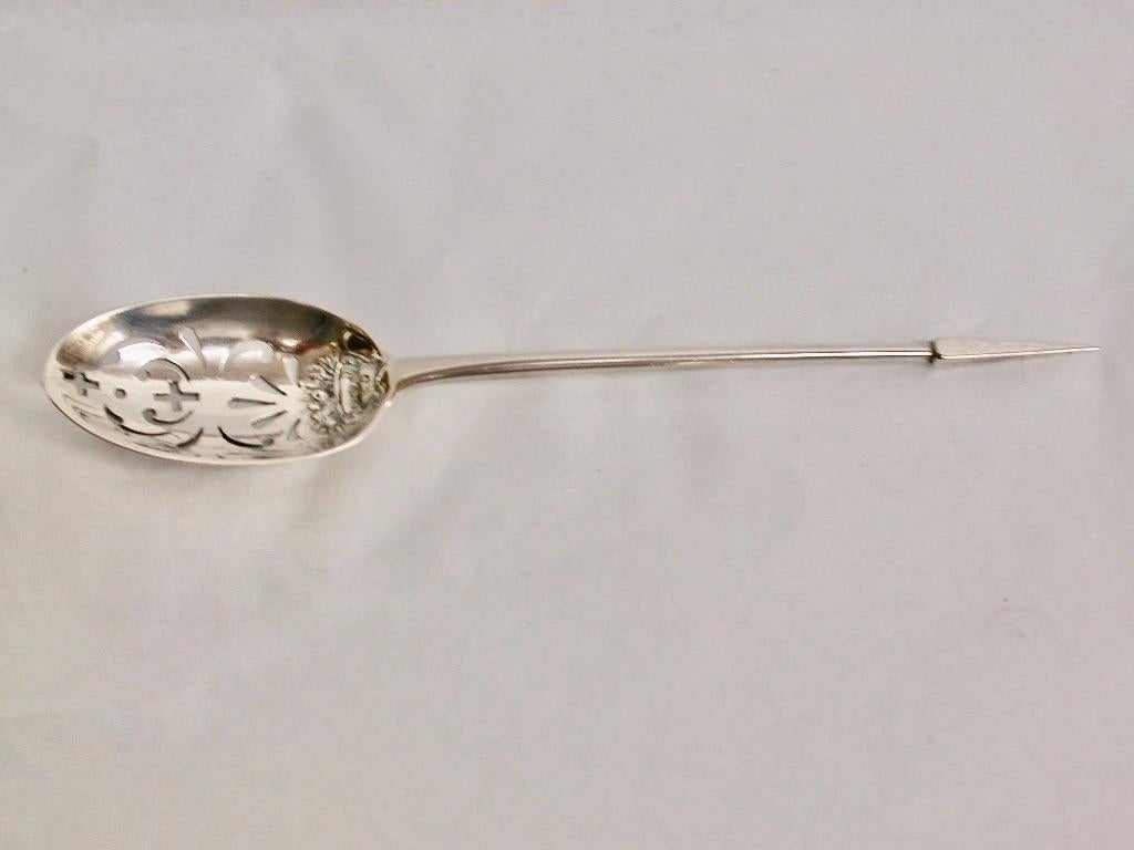 Sterling Silver Antique George 111 Mote Spoon Dated Circa 1760 London Assay William Lilley