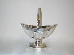 Antique George 111 Silver Bright Cut Sugar Basket  1794 Henry Chawner London