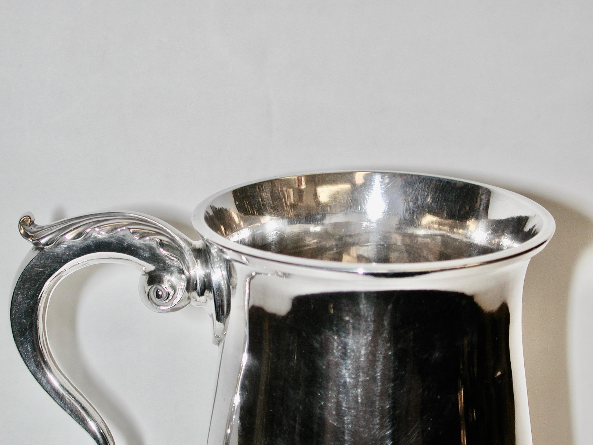 Late 18th Century Antique George 111 Silver Pint Tankard Dated 1780 John Sidaway London