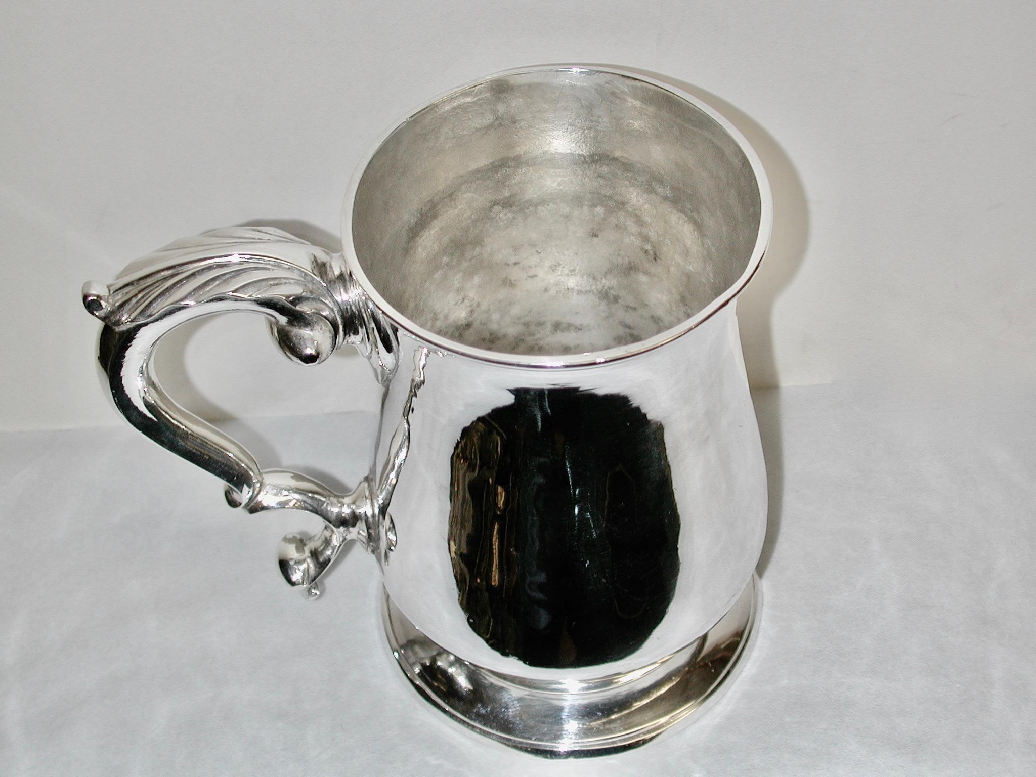 George III Antique George 111 Silver Quart Tankard Dated 1779 Jasper Kelly London