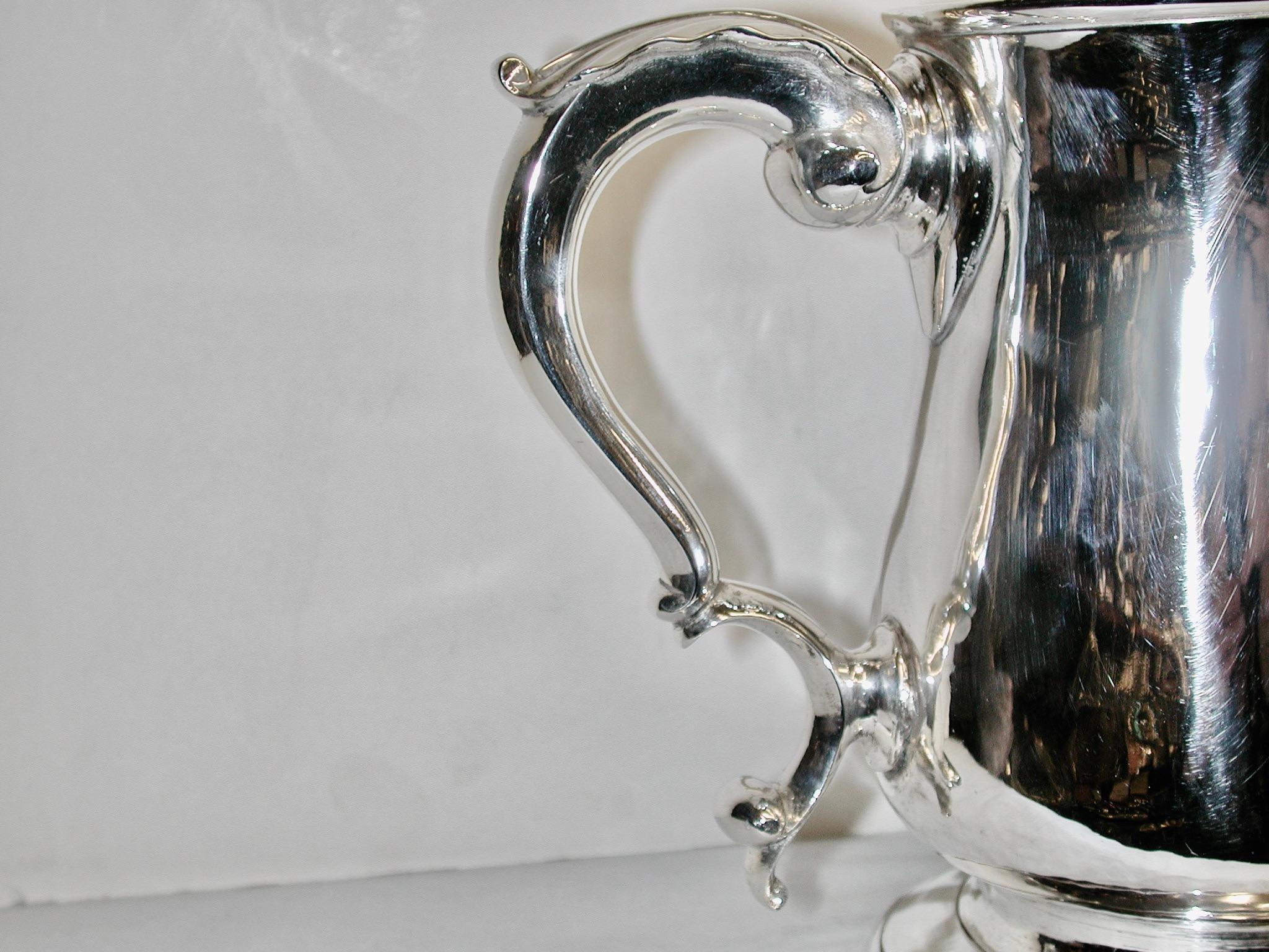 English Antique George 111 Silver Quart Tankard Dated 1779 Jasper Kelly London