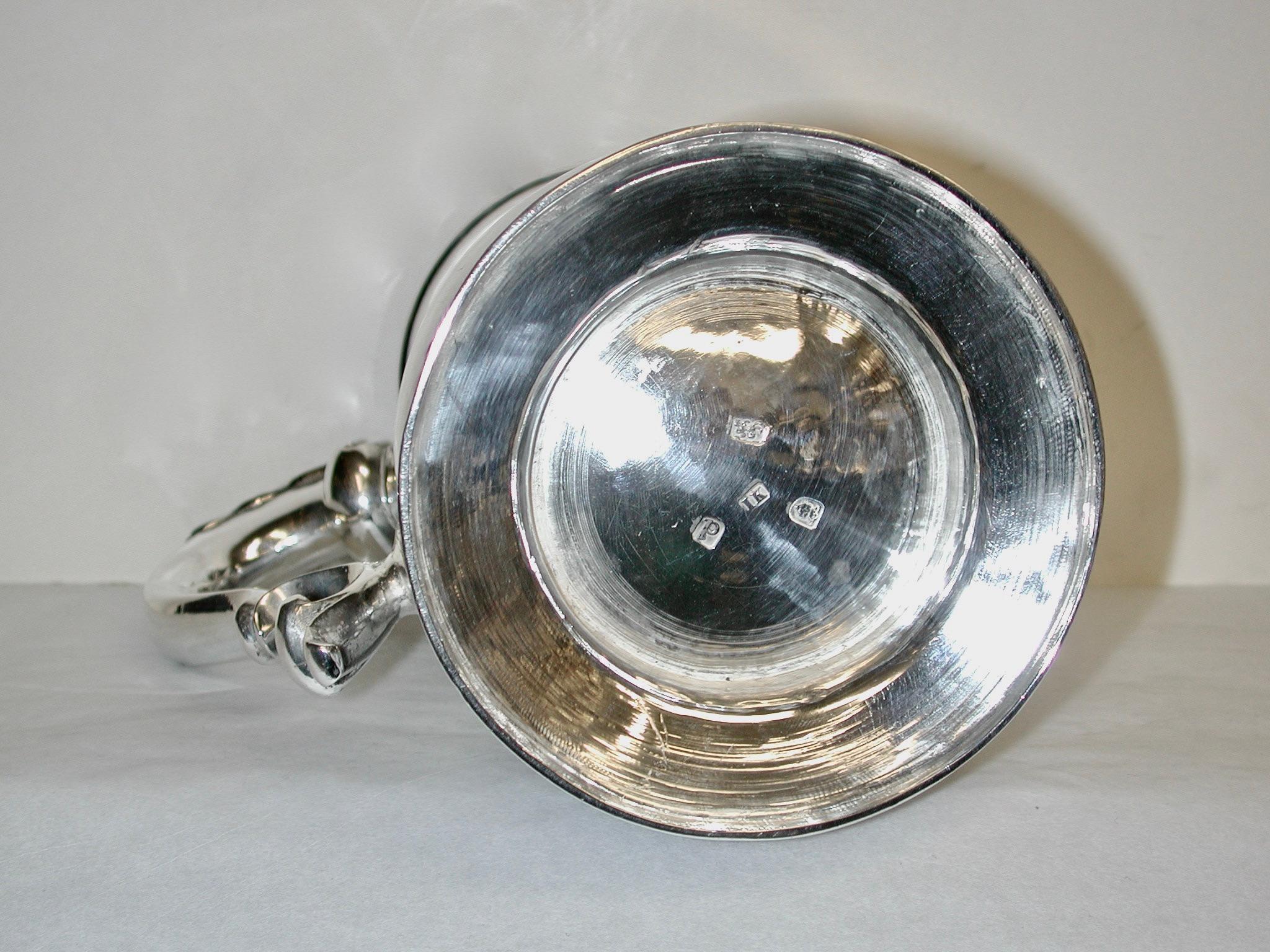 Sterling Silver Antique George 111 Silver Quart Tankard Dated 1779 Jasper Kelly London