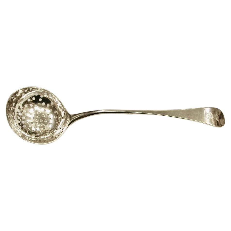 Antique George 111 Silver Sugar Sifter Spoon Newcastle Langlands and Robertson  For Sale