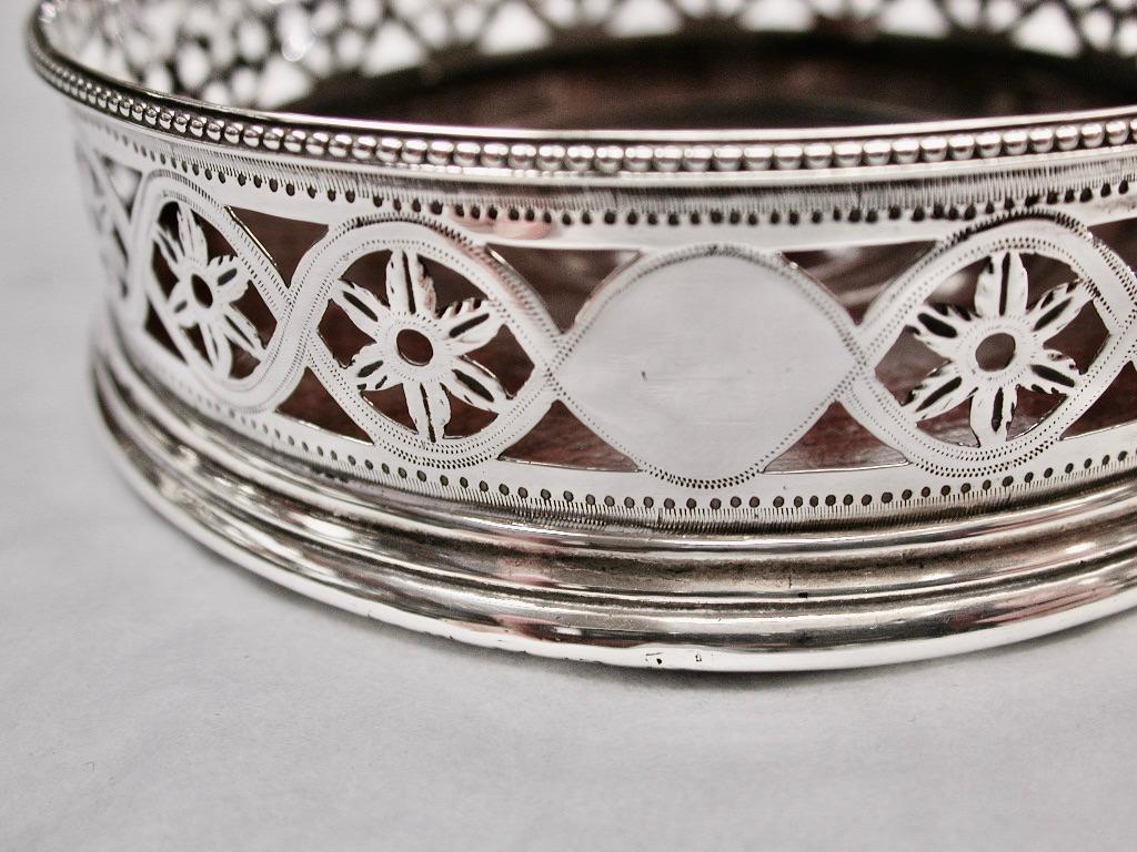 George III Antique George 111 Silver Wine Coaster Dated 1788 London Robert Hennell 11 For Sale