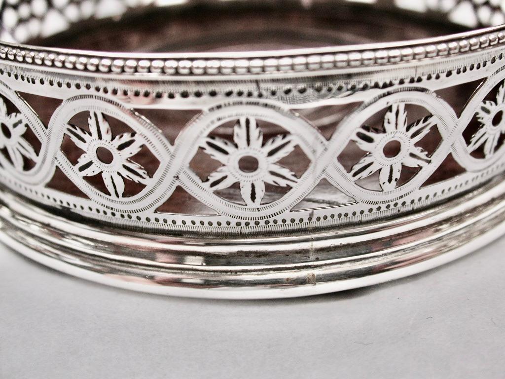 English Antique George 111 Silver Wine Coaster Dated 1788 London Robert Hennell 11 For Sale