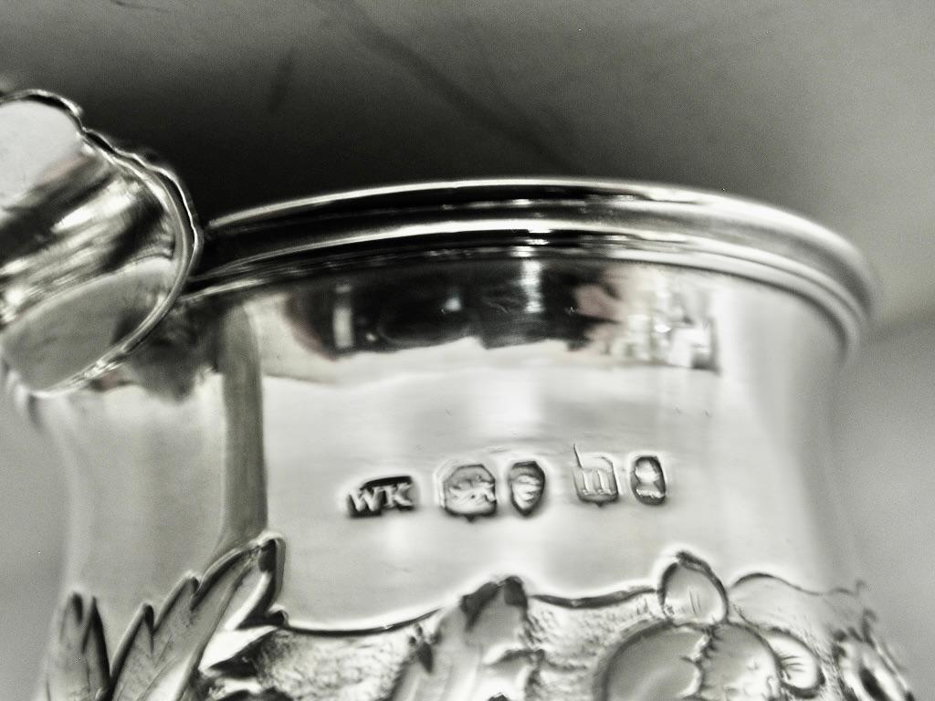 Sterling Silver Antique George 1V Embossed Silver Christening mug Dated 1828 London William King