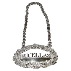 Antique George 1V Silver Bucellas Wine Label Dated 1828 London Charles Rawlings