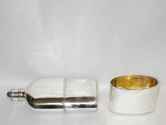 Antique George 1V Silver Flask with Detachable Drinking Cup, 1820