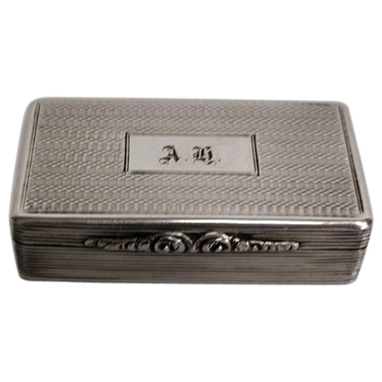 Antique George 1V Silver Snuff Box by Thomas Shaw of Birmingham, 1827