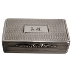 Tabatière ancienne en argent George 1V de Thomas Shaw de Birmingham, 1827