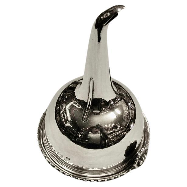 Antique George 1V Silver Wine Funnel Dated 1825 By Emes & Barnard London For Sale