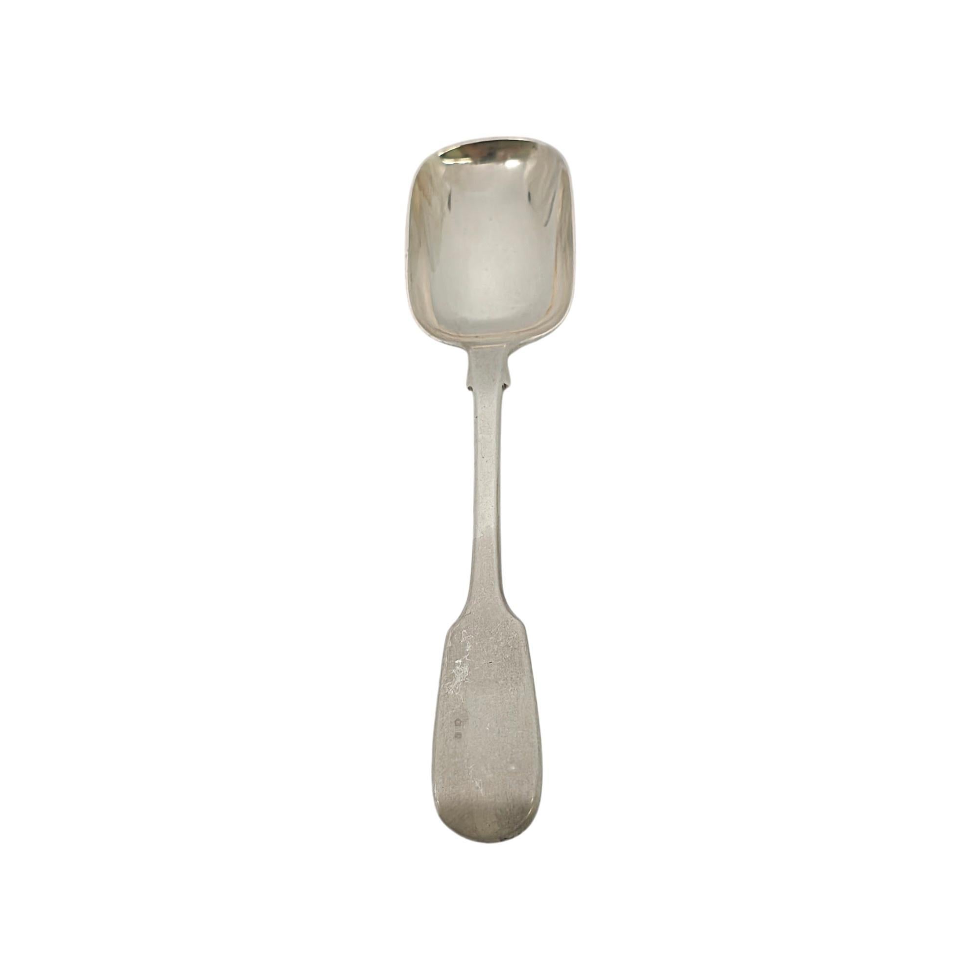 Antique sterling silver caddy spoon by George Adams of Chawner & Co of London, England, circa 1852.

No monogram

George Adams was a well known English silversmith, by 1851 Chawner & Co was England's largest producer of high quality flatware. He