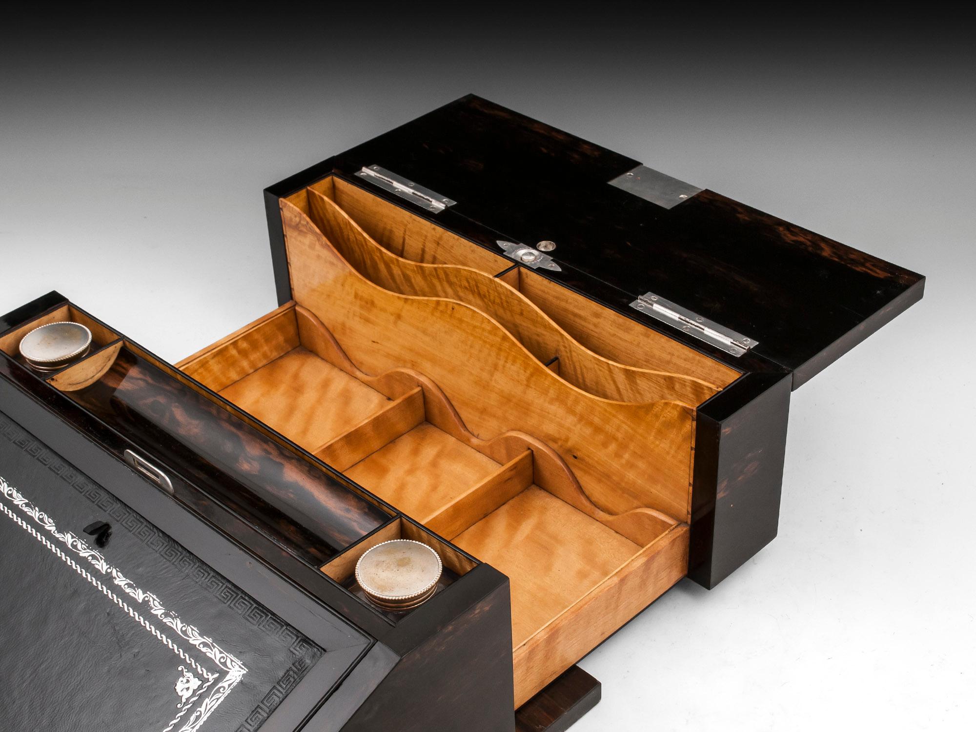 Antique George Betjemann Coromandel Satinwood Silver Writing Box, 19th Century 6