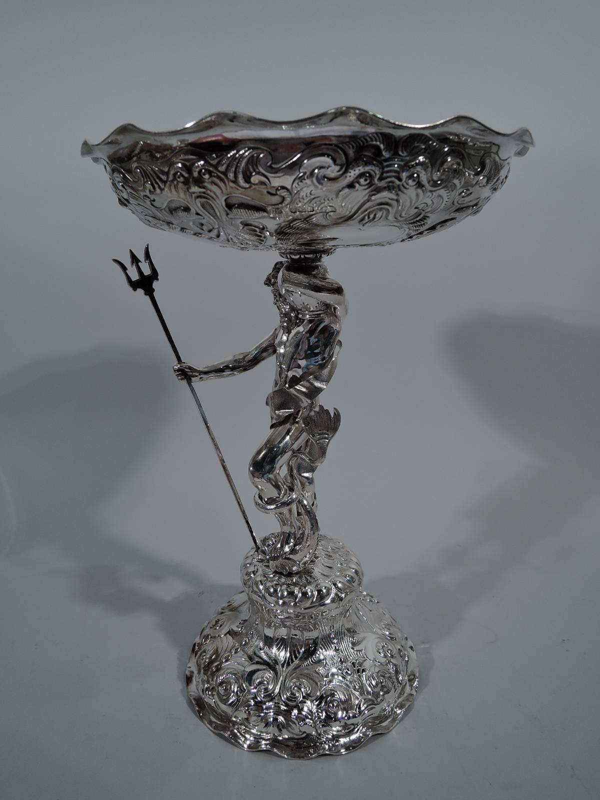 Antique George Fox Sterling Silver Neptune Centerpiece Compotes  In Good Condition In New York, NY