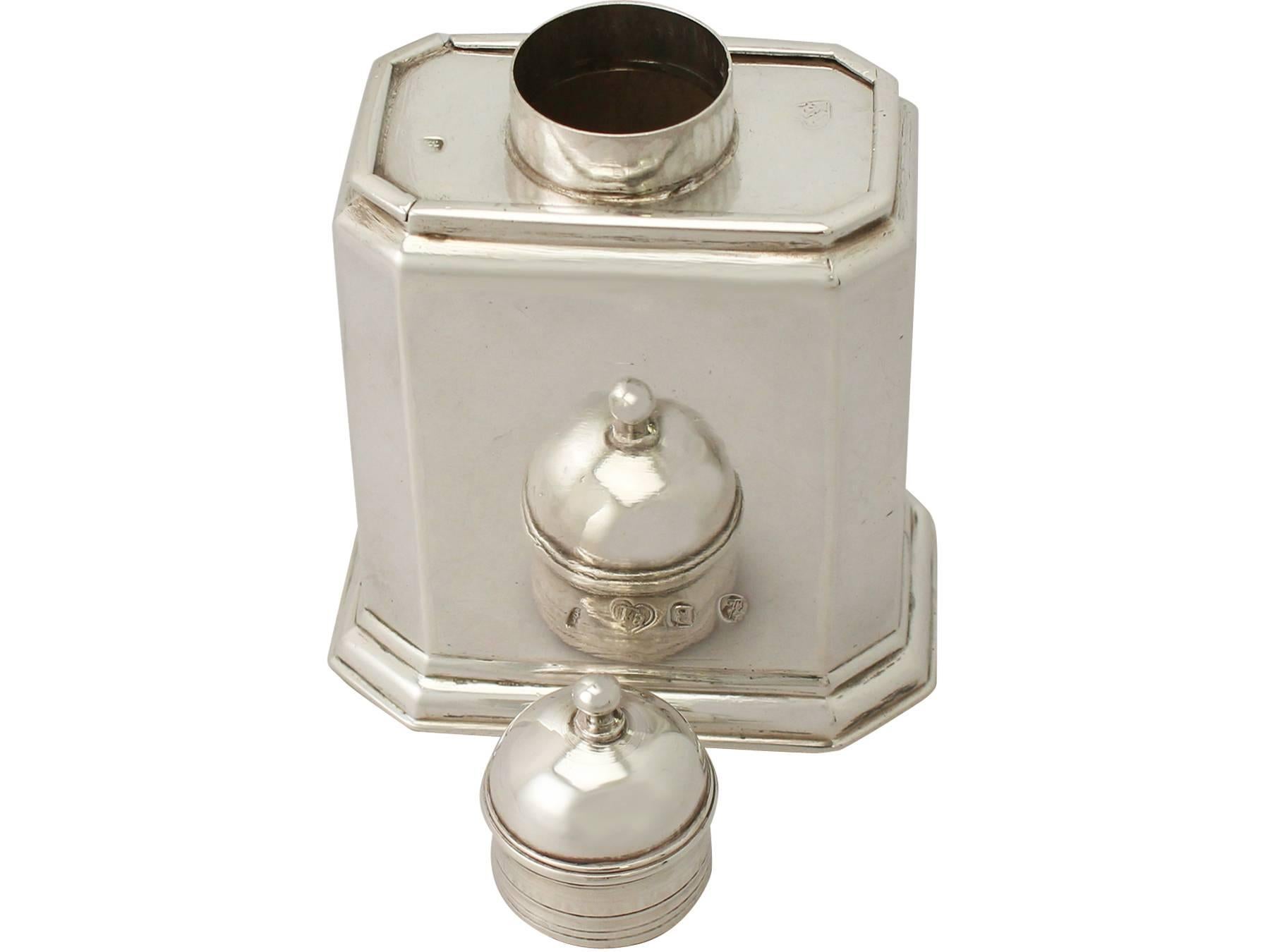 Early 18th Century Antique George I Britannia Standard Silver Tea Caddy