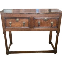 Antico tavolo da console in quercia inglese di Giorgio I+I, 1700