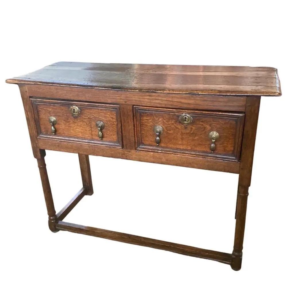 Antique George I English Oak Console Table, 1700s In Good Condition For Sale In Viterbo, VT