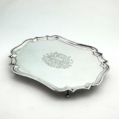Antique George I Georgian Sterling Silver Salver / Tray / Platter 1726 18th C