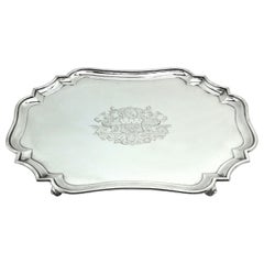 Antique George I Georgian Sterling Silver Salver / Tray / Platter 1726 18th C