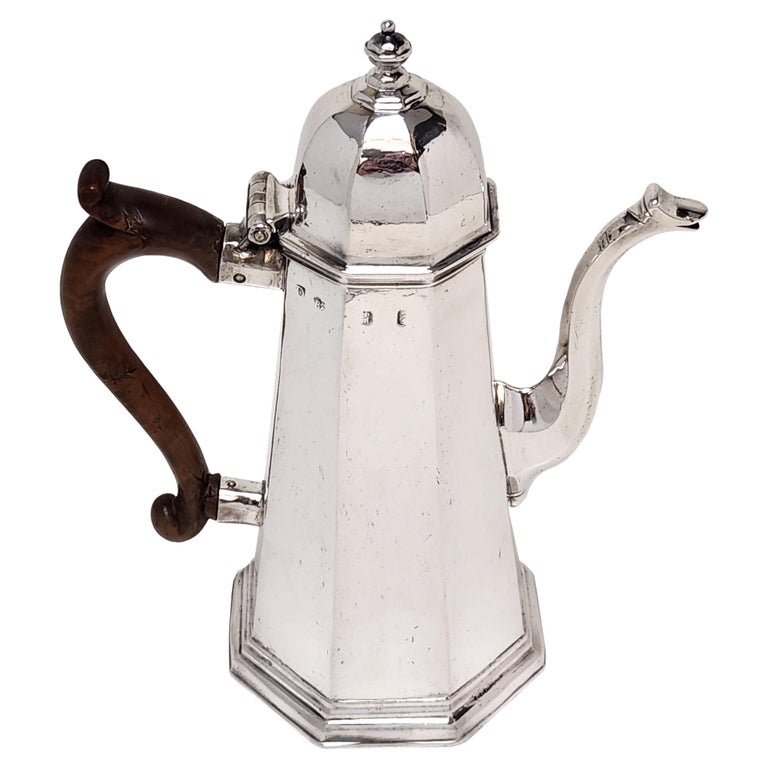 Antique George I Octagonal Silver Coffee Pot 1719 18th Century Early Georgian