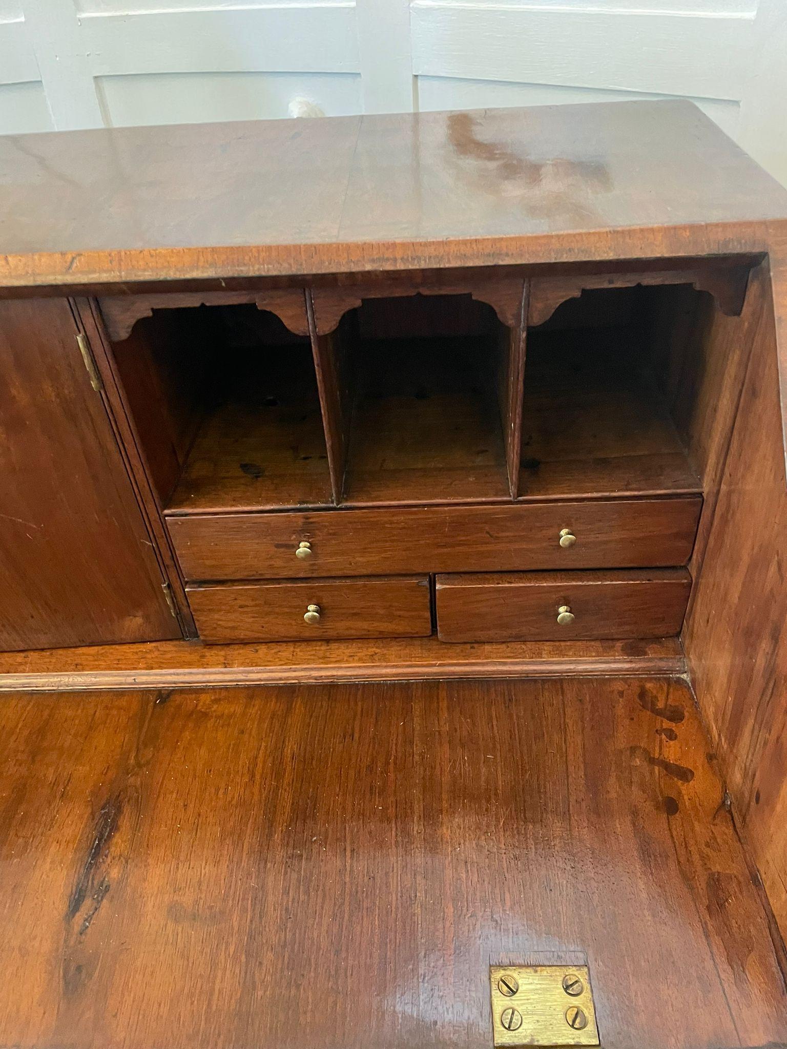 Antique George I Quality Figured Walnut Bureau  3