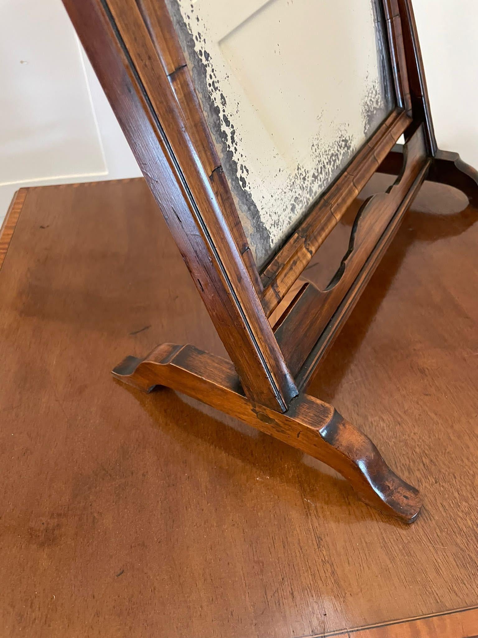 Early 18th Century Antique George I Quality Figured Walnut Dressing Table Mirror
