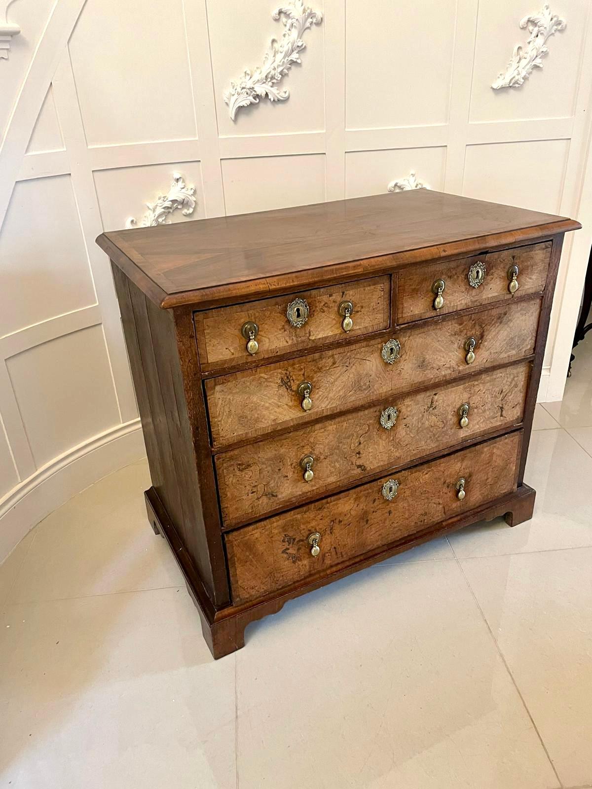 Antique George I Quality Walnut Chest of Drawers  For Sale 7