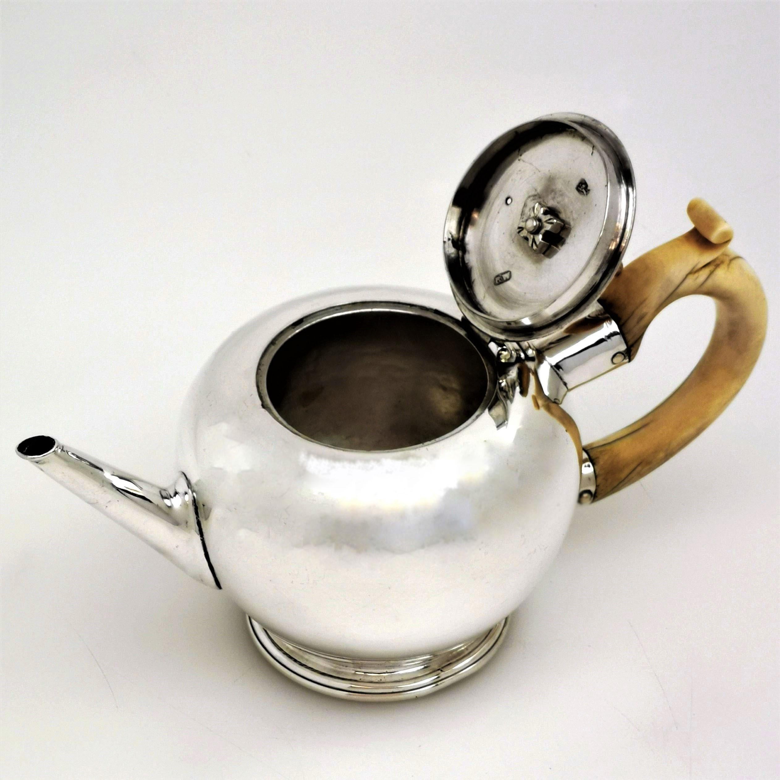 small silver teapot