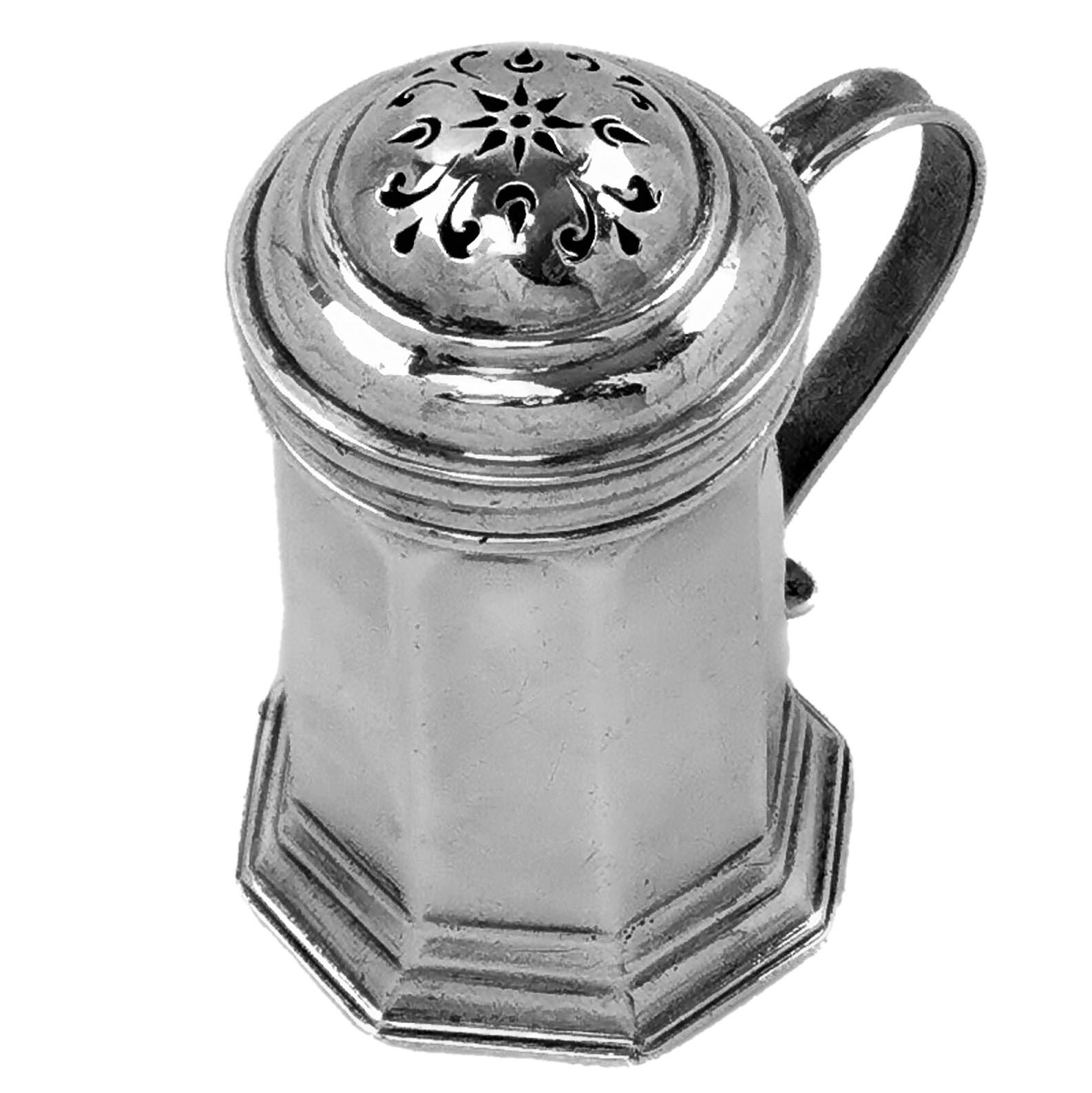 English Antique George I Sterling Silver Pepper Shaker / Caster 1722