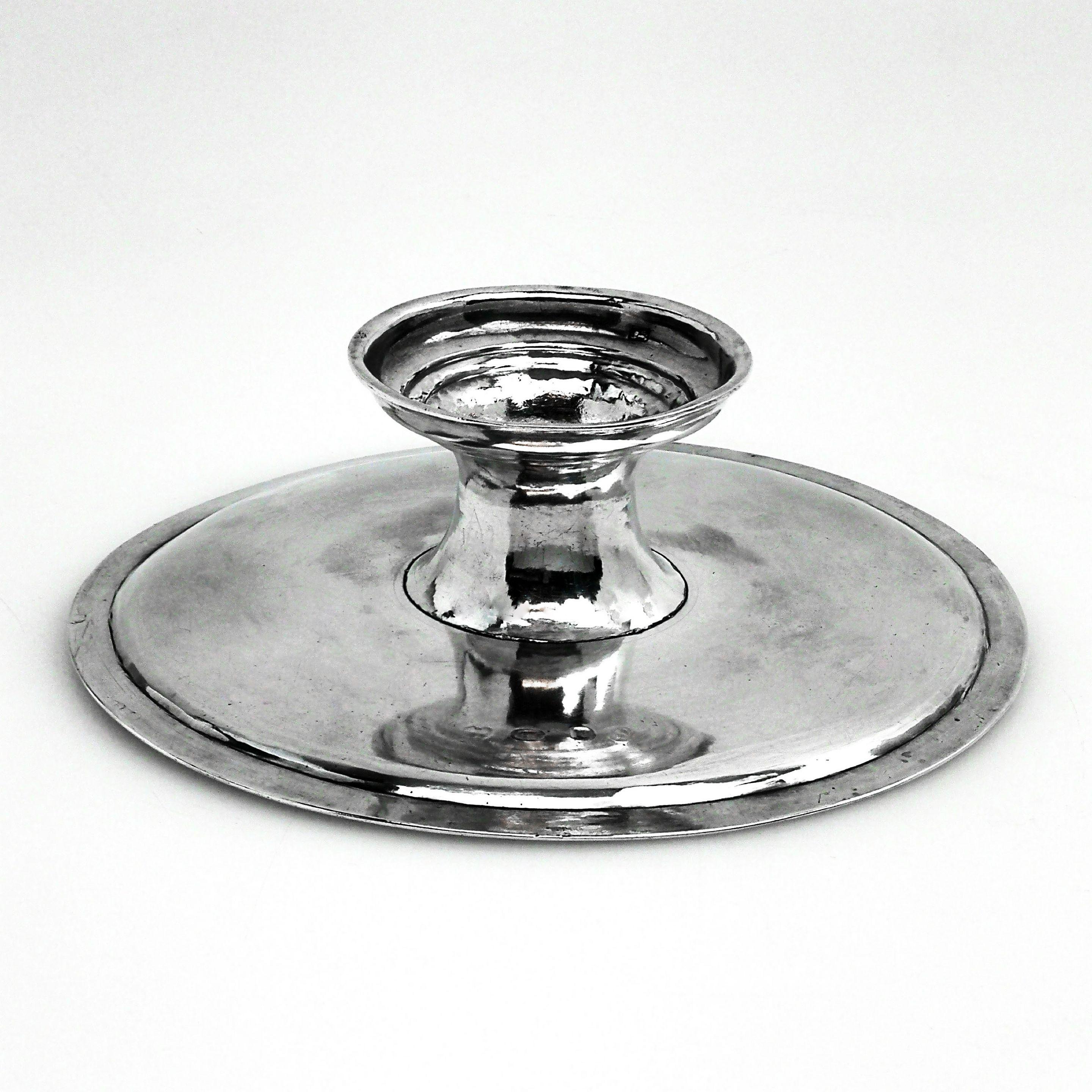 English Antique George I Sterling Silver Tazza / Plate 1721 Early Georgian, 18th Century For Sale