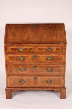 Antique George I Style Walnut Slant Top Desk