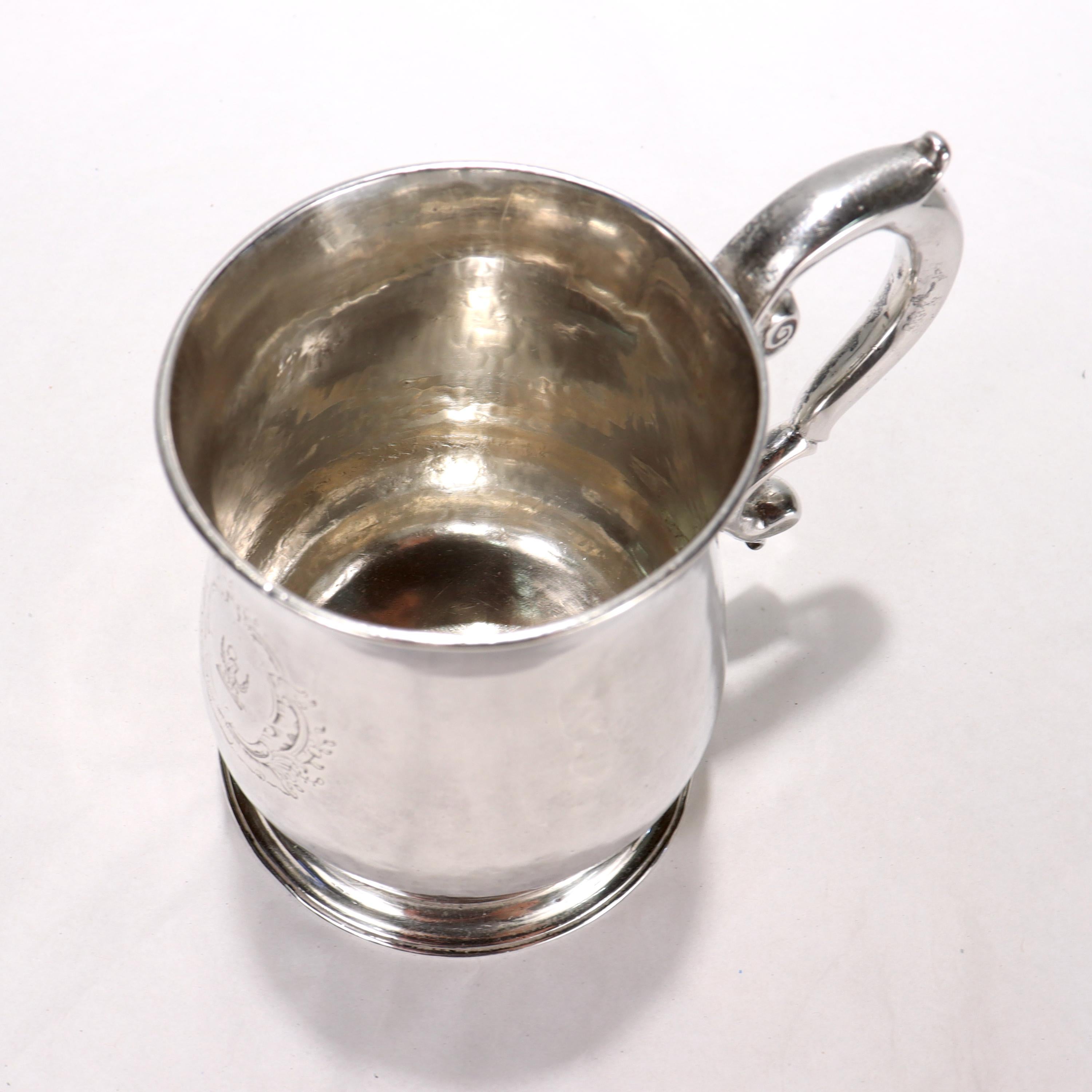 Antique George II 18th Century Richard Gurney & Thomas Cook Sterling Silver Mug For Sale 3