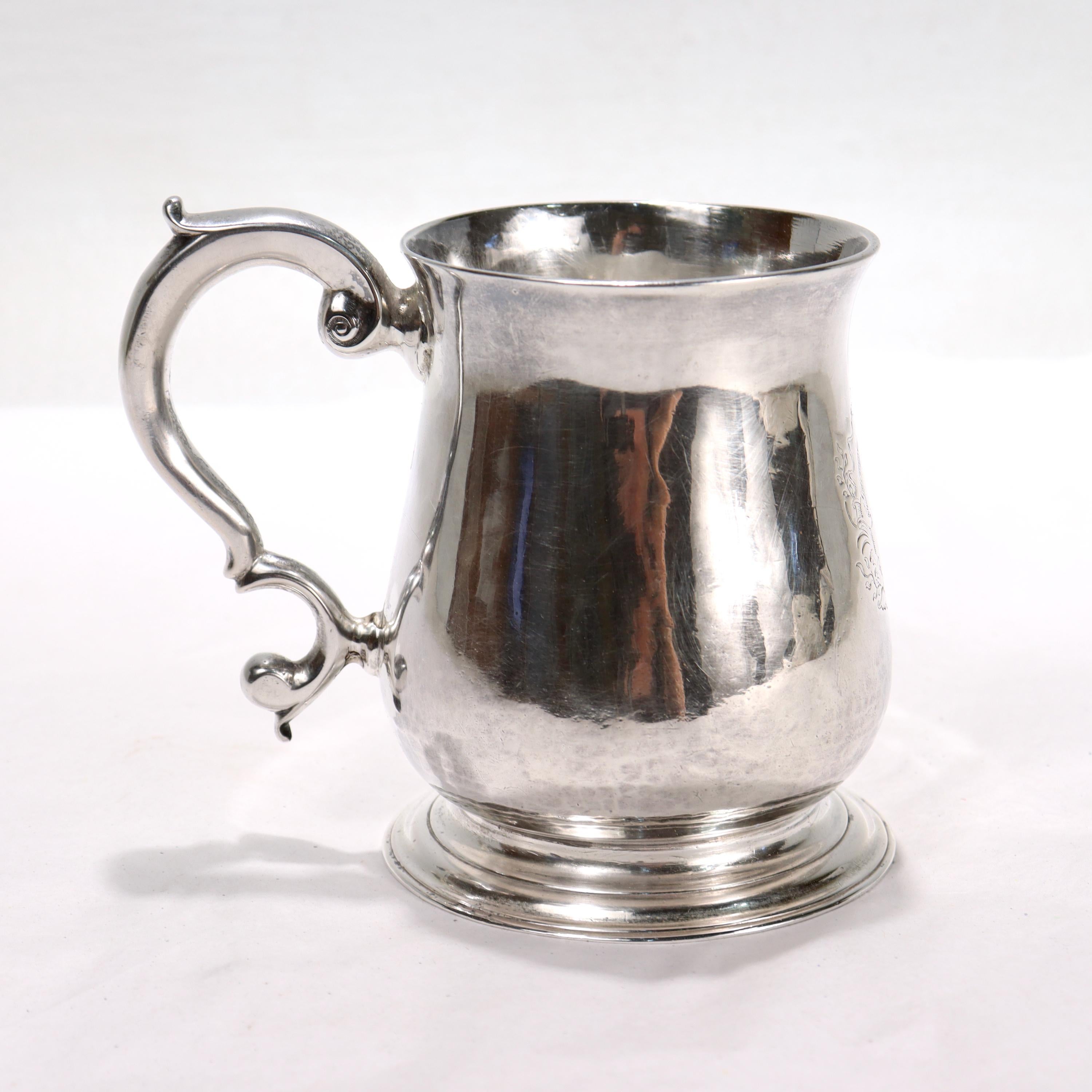 Women's or Men's Antique George II 18th Century Richard Gurney & Thomas Cook Sterling Silver Mug For Sale