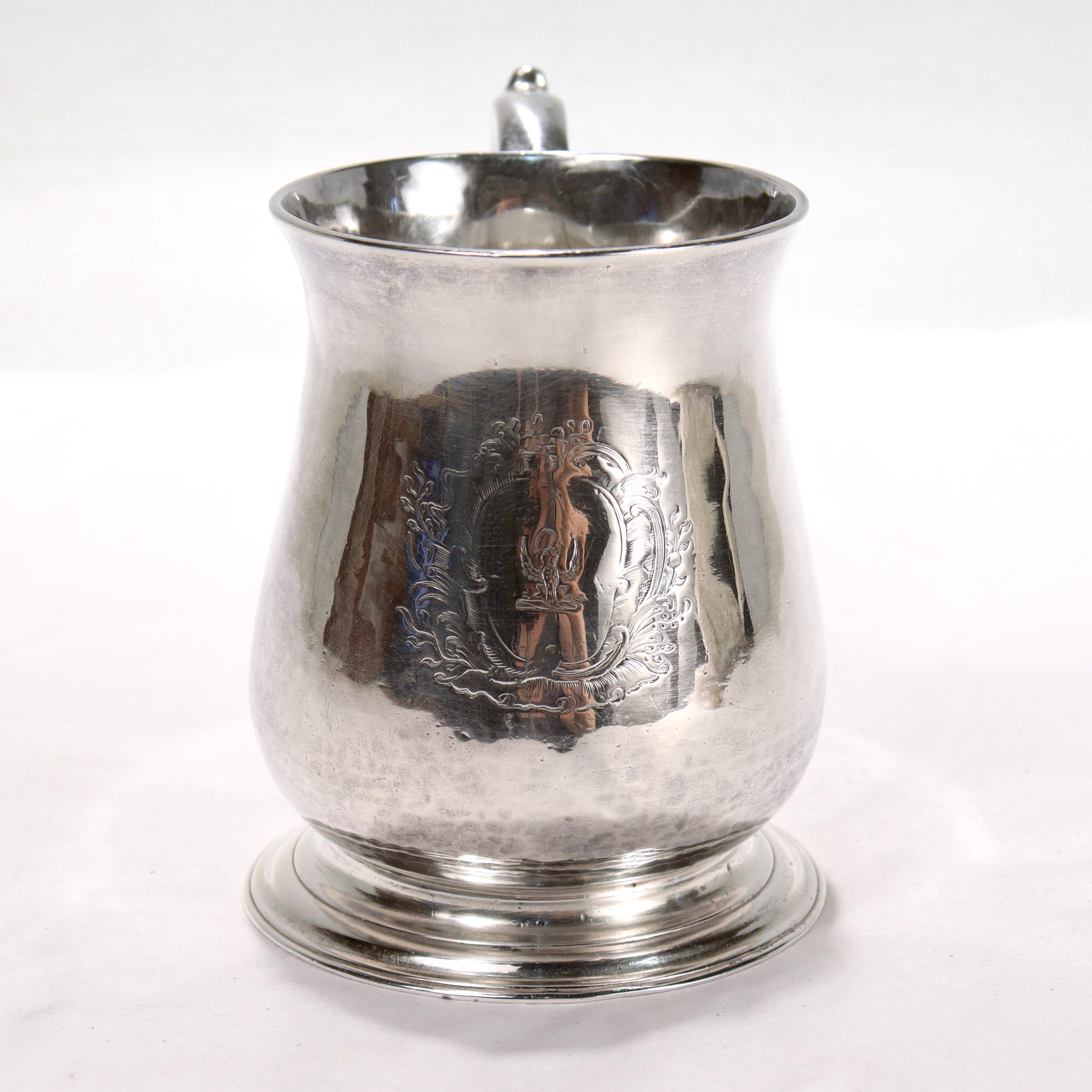 Antique George II 18th Century Richard Gurney & Thomas Cook Sterling Silver Mug For Sale 1