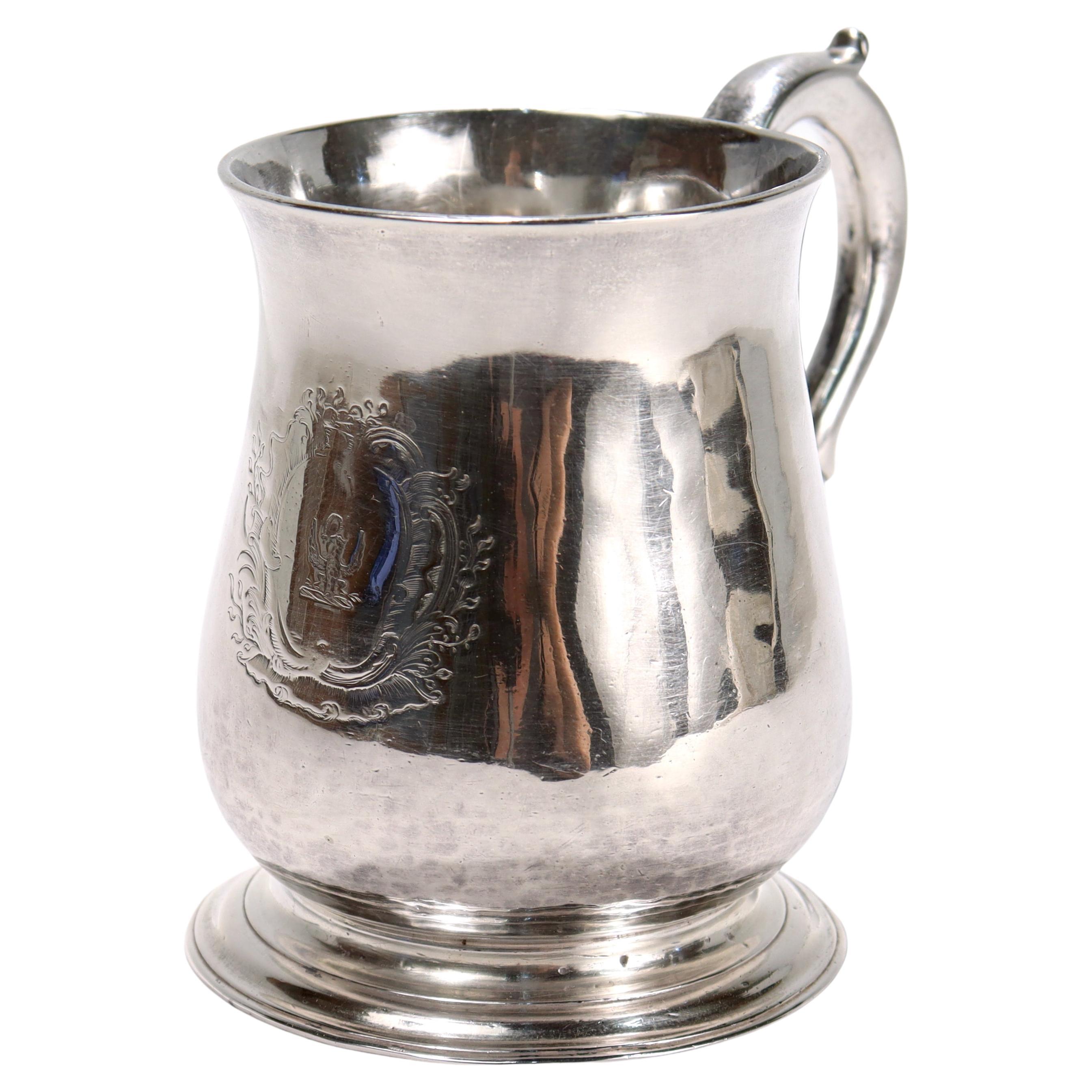 Antique George II 18th Century Richard Gurney & Thomas Cook Sterling Silver Mug For Sale