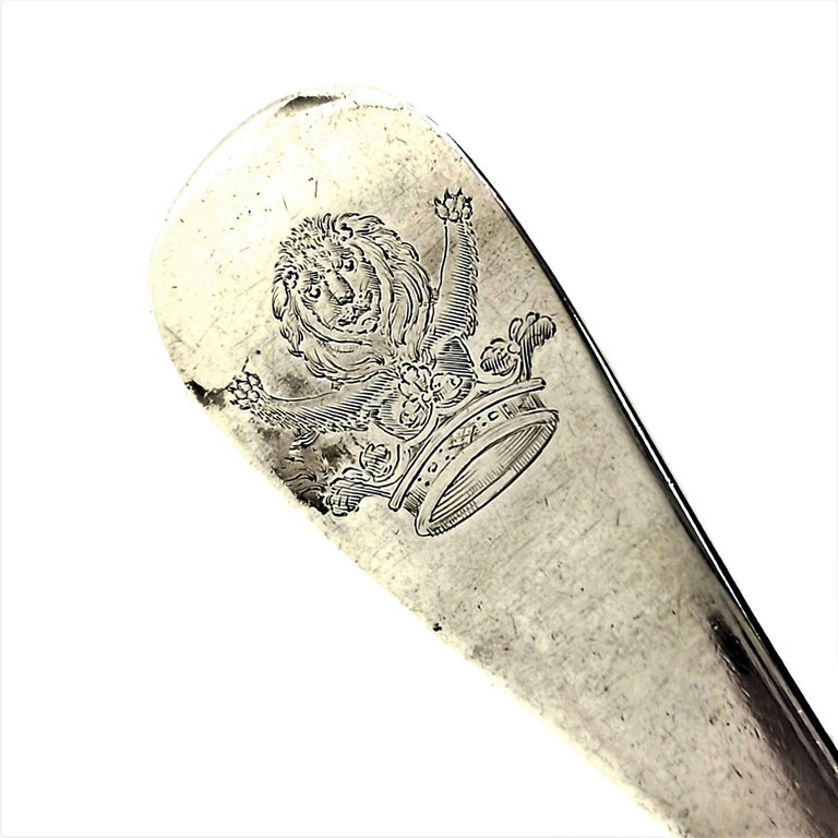Sterling Silver Antique George II Georgian Silver Basting Spoon / Hash / Serving London c. 1745 For Sale