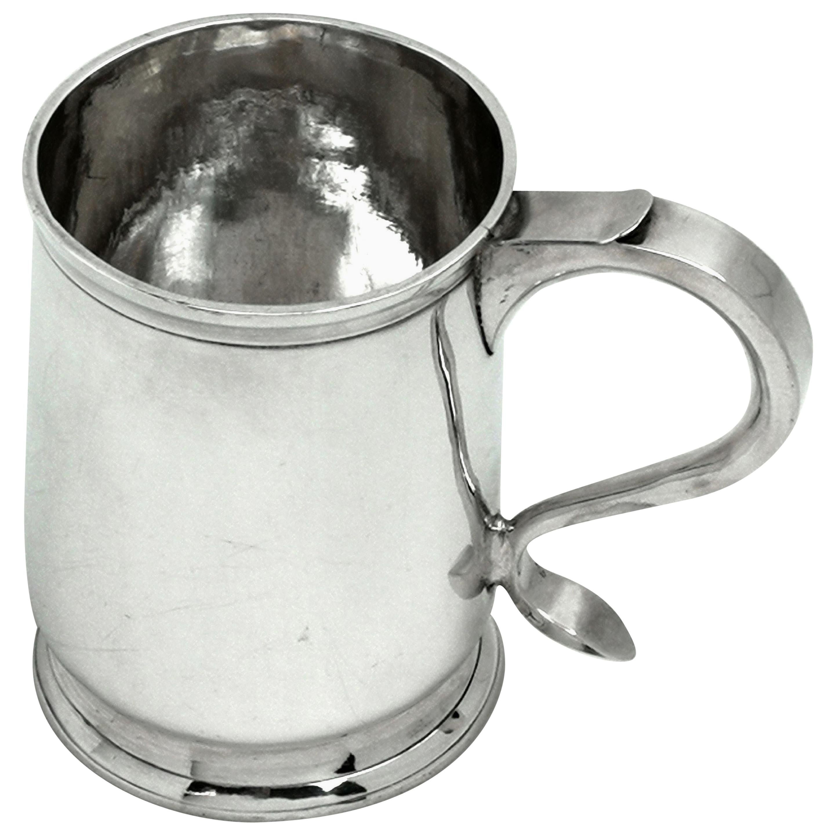 Antique George II Georgian Silver Christening Mug, 1729