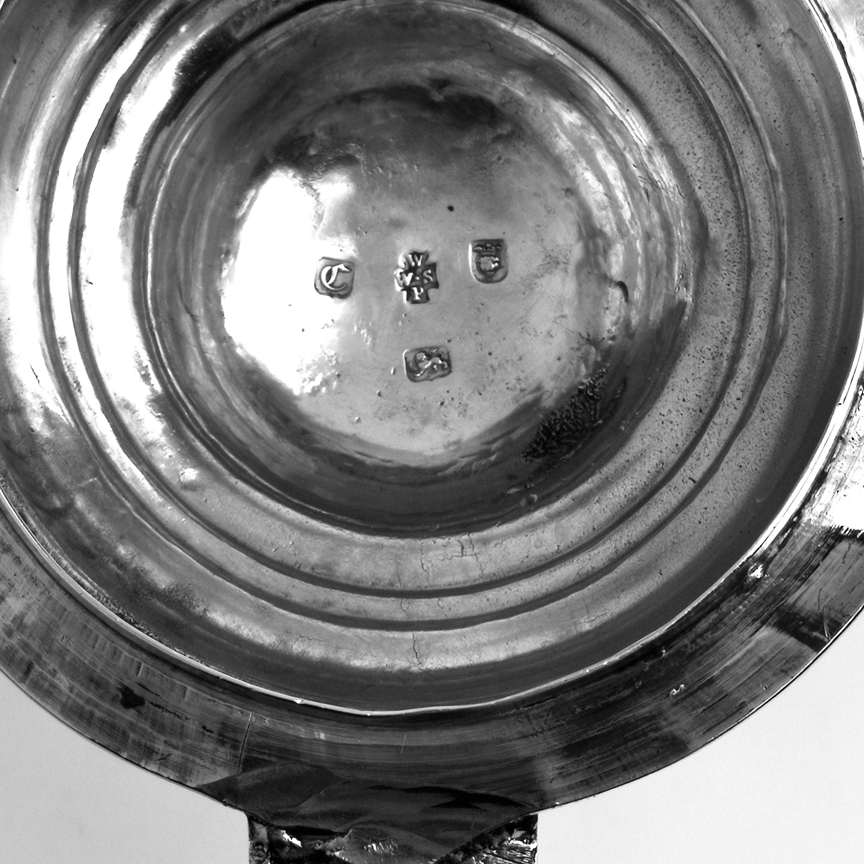 English Antique George II Georgian Sterling Silver Lidded Tankard / Beer Mug 1758 For Sale