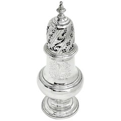 Antique George II Georgian Sterling Silver Sugar Caster, 1752