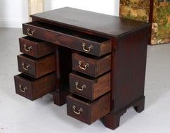 Antique George II Kneehole Petite Desk 18th Century circa 1760 Mahogany Cedar