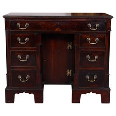 Antique George II Kneehole Petite Desk 18th Century circa 1760 Mahogany Cedar