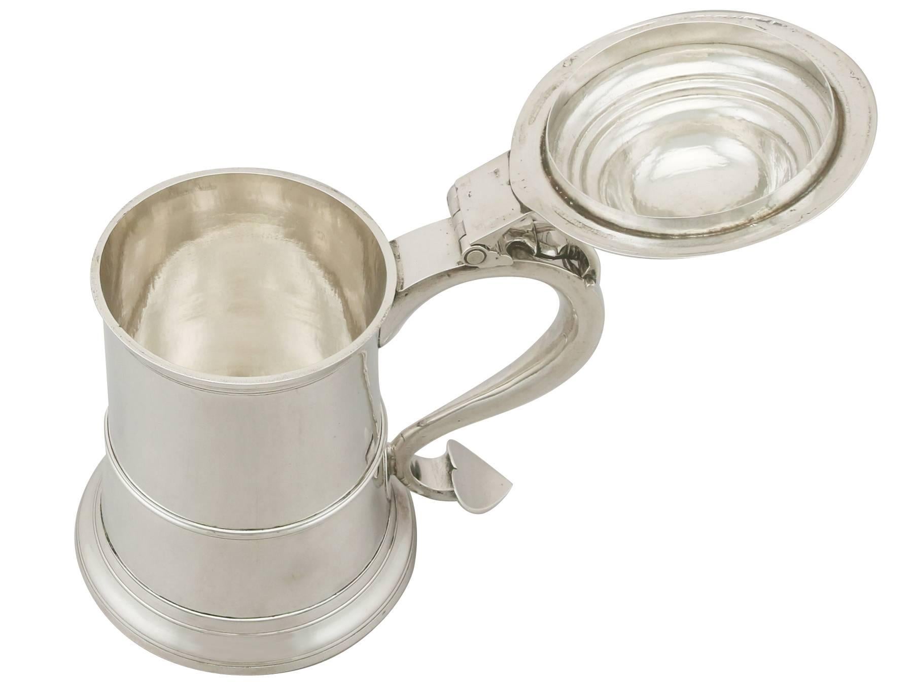 Antique George II Newcastle Sterling Silver Tankard In Excellent Condition In Jesmond, Newcastle Upon Tyne