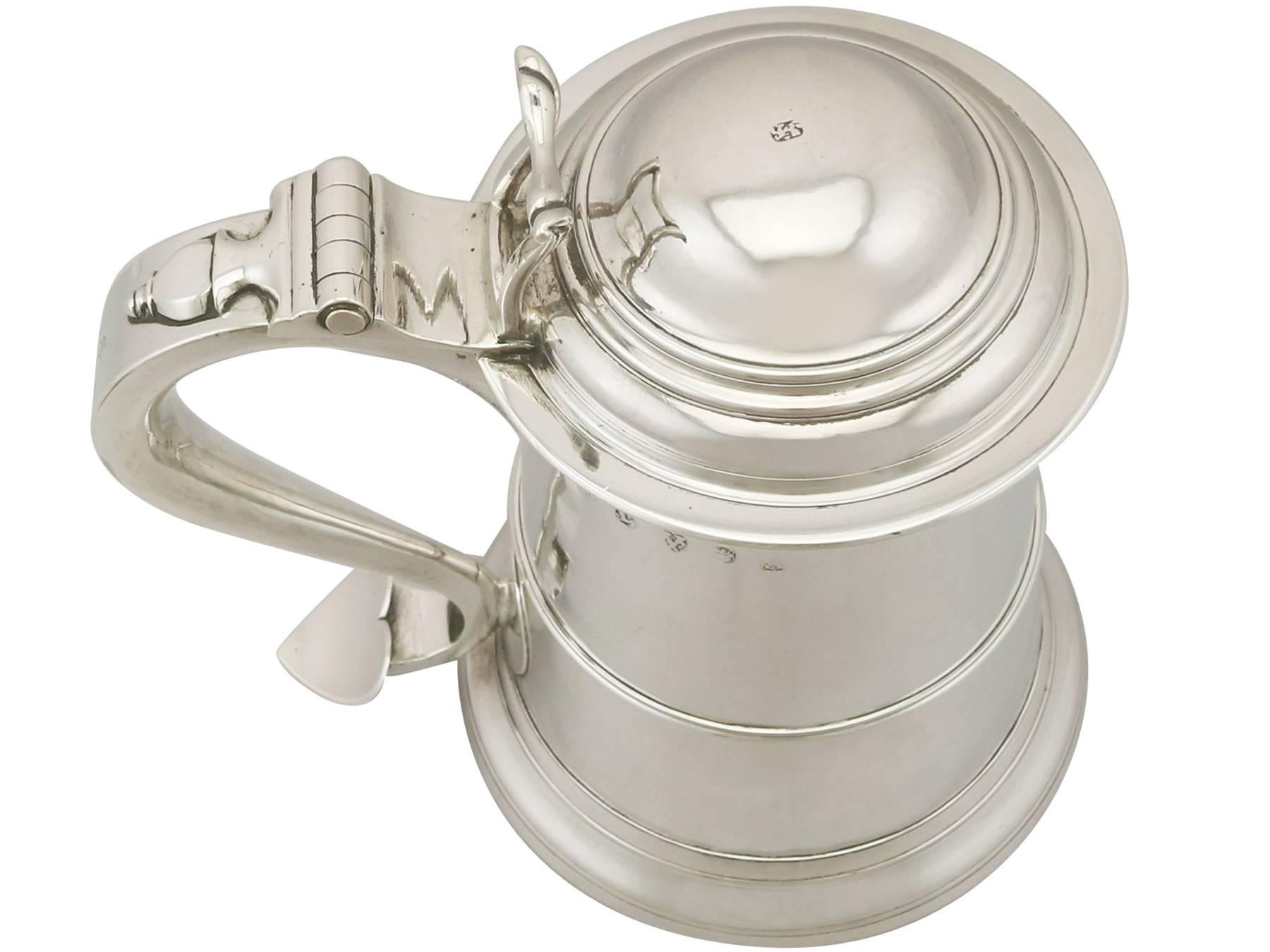 18th Century and Earlier Antique George II Newcastle Sterling Silver Tankard