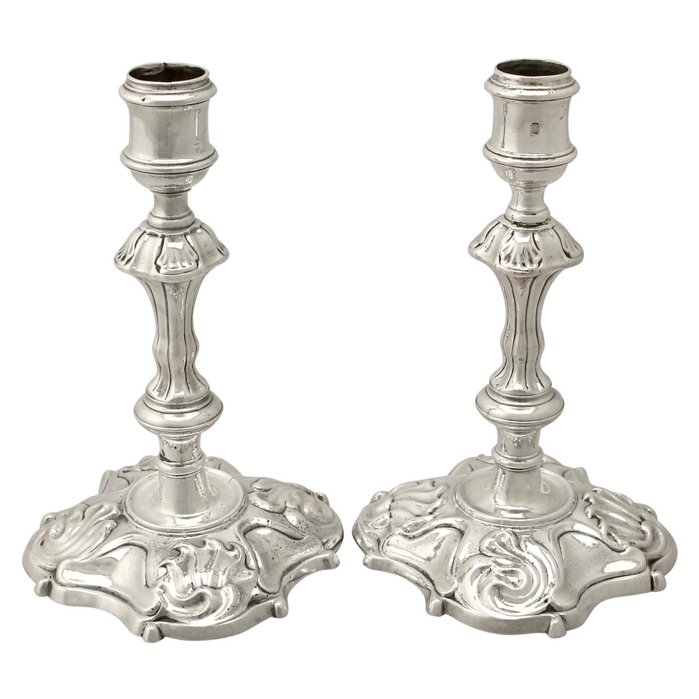 Pair of II Style Sterling Silver Candlesticks by Cartier at 1stDibs