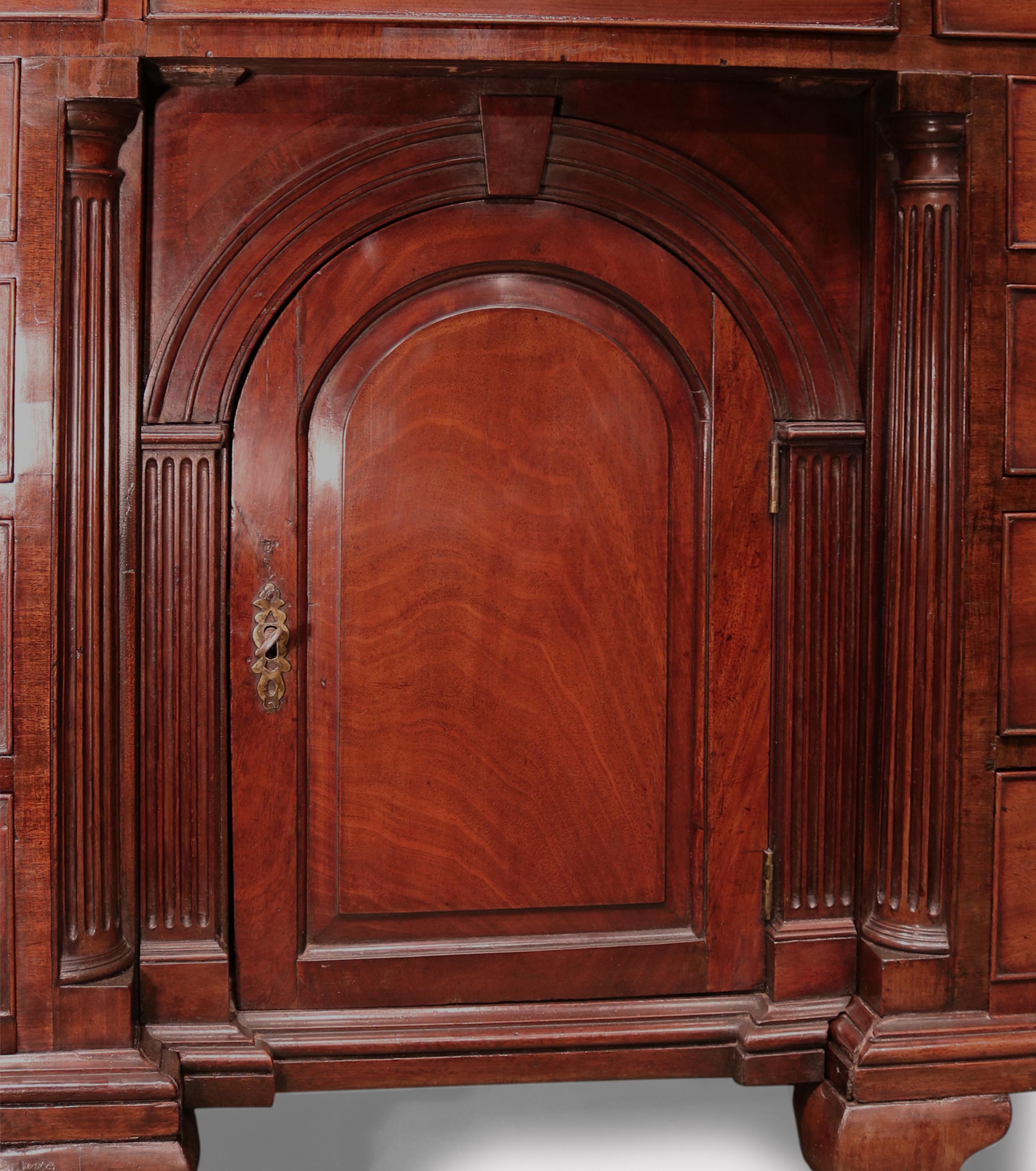 Mahogany Antique George II period mahogany kneehole desk For Sale