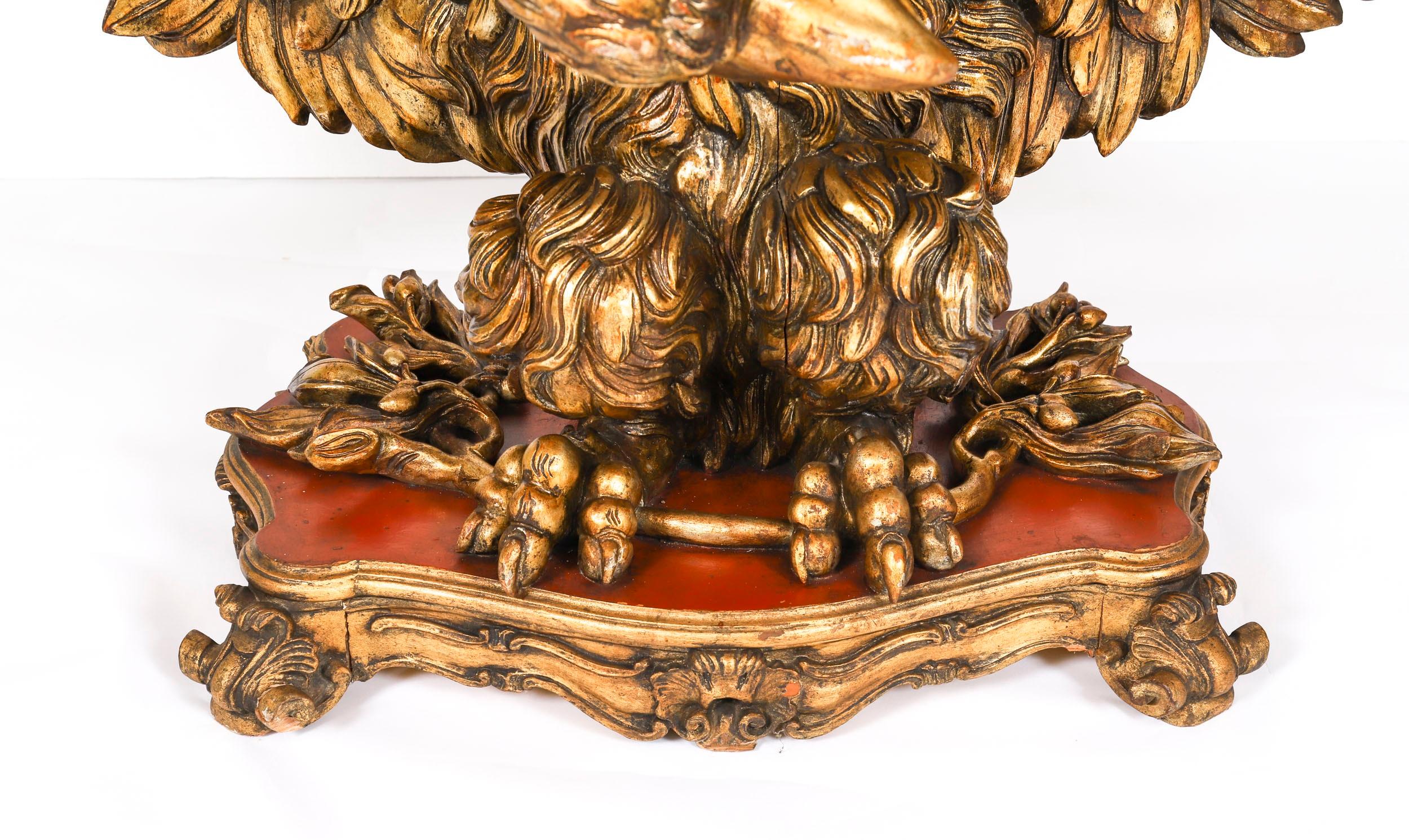 Antiker George II Revival Rouge Marmor gekrönt Eagle Centre Table 20. im Angebot 5