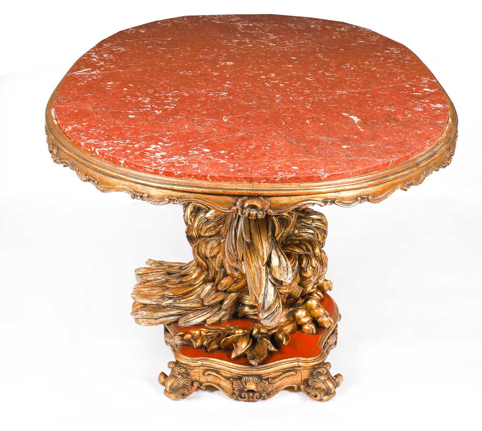 Antiker George II Revival Rouge Marmor gekrönt Eagle Centre Table 20. im Angebot 8