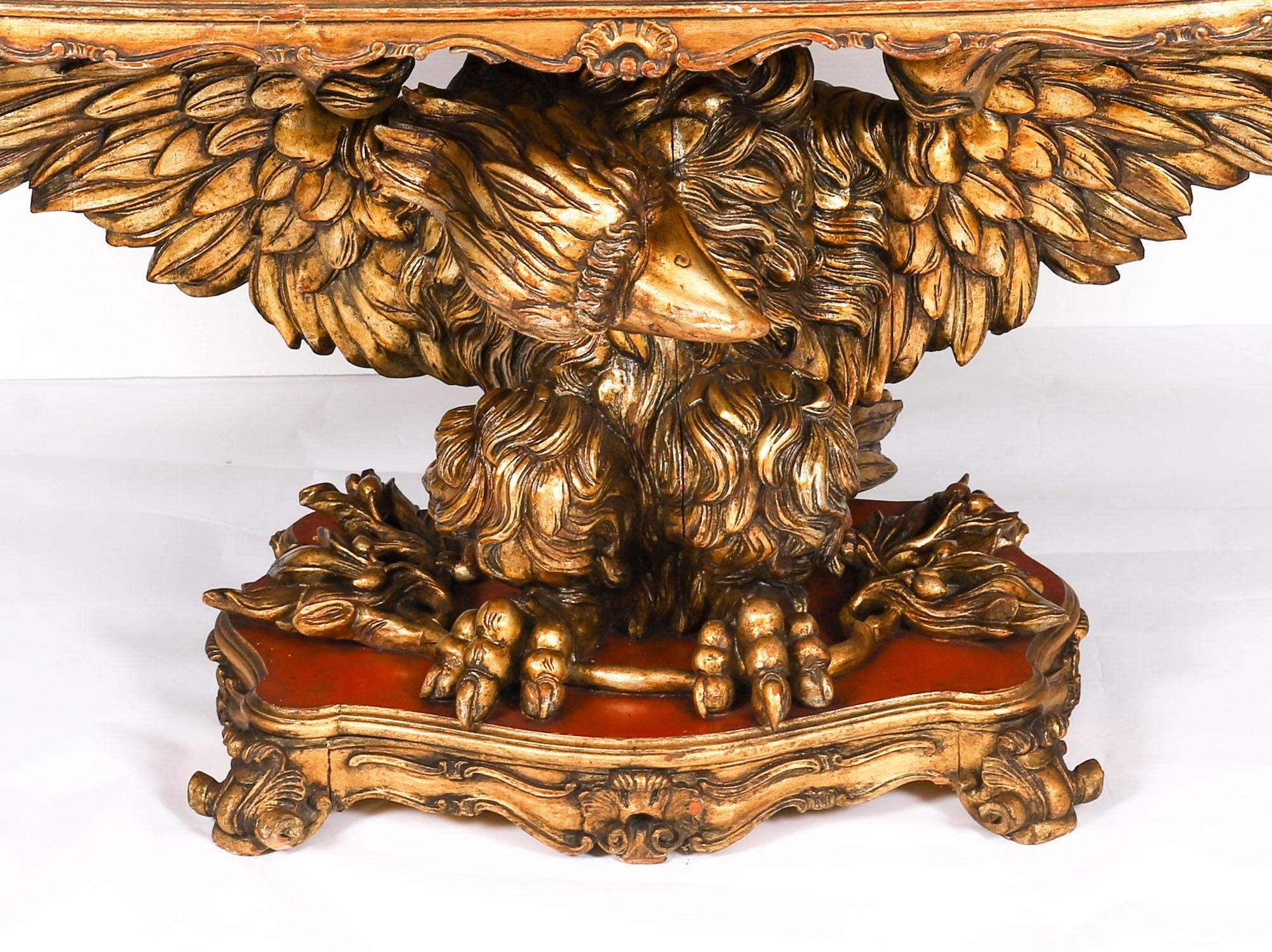 Antiker George II Revival Rouge Marmor gekrönt Eagle Centre Table 20. im Angebot 10
