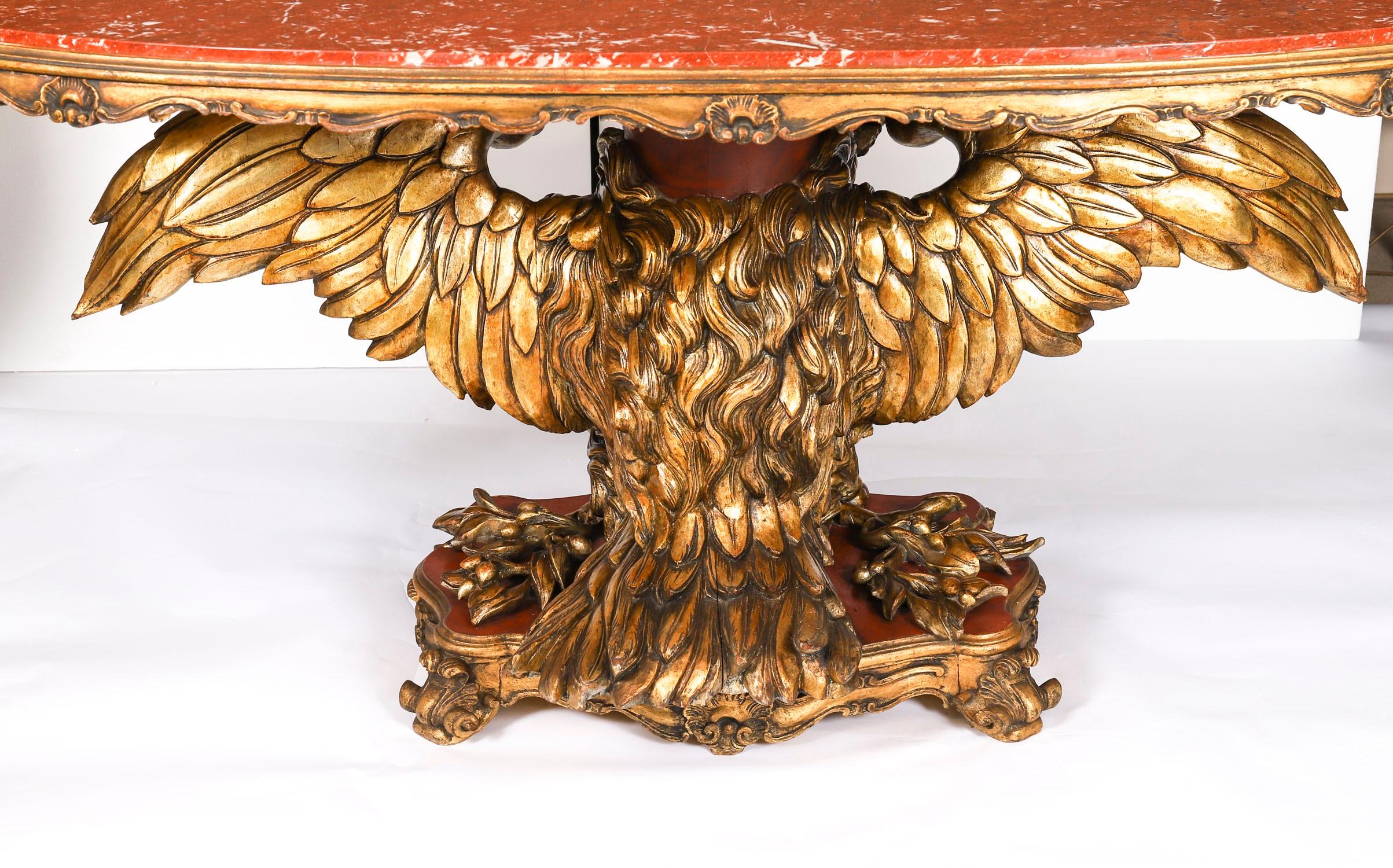 Antiker George II Revival Rouge Marmor gekrönt Eagle Centre Table 20. im Angebot 12