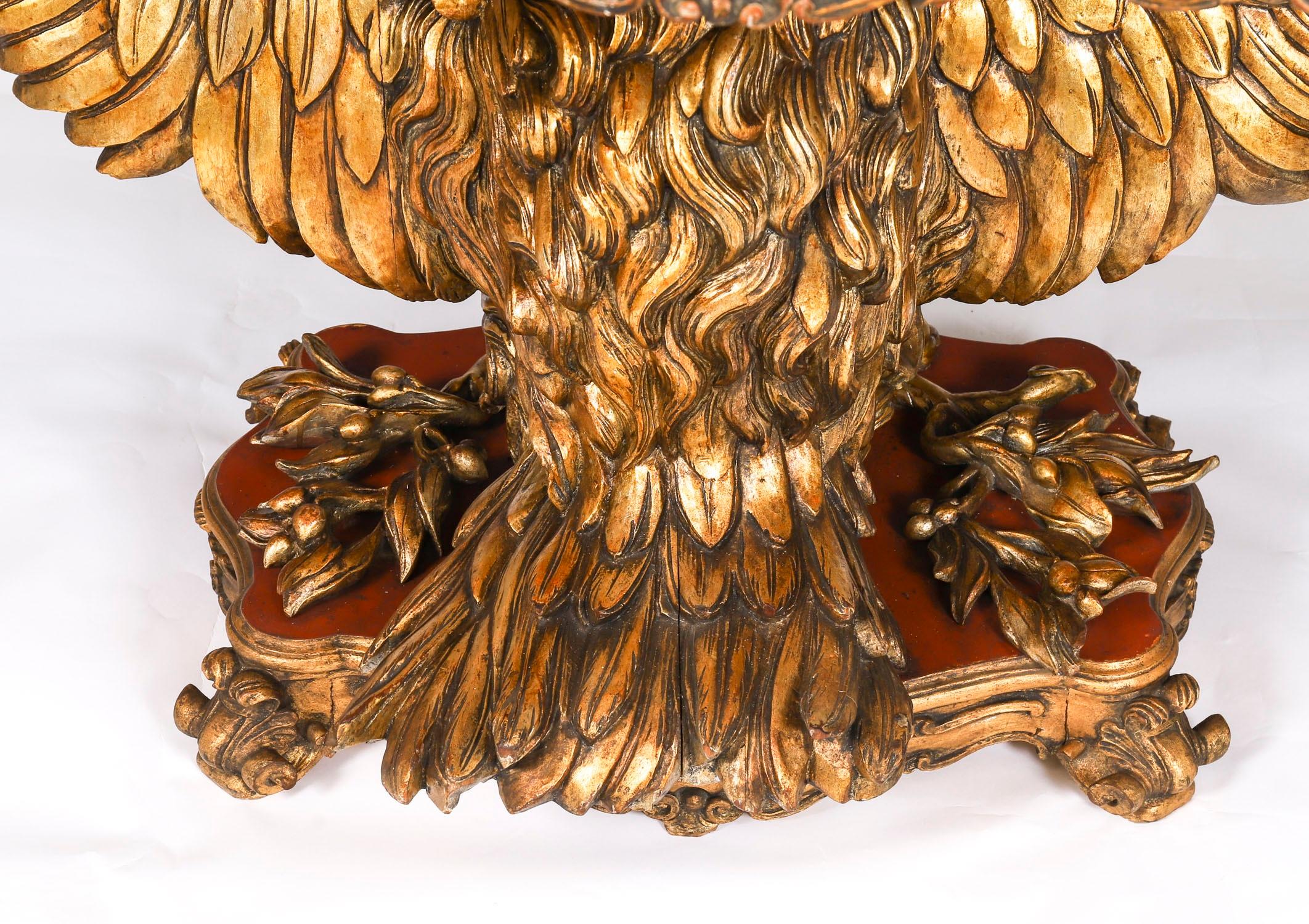 Antiker George II Revival Rouge Marmor gekrönt Eagle Centre Table 20. im Angebot 13